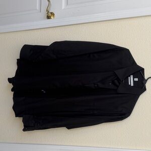 Geoffrey Beene Black Shirt with Label Detailing